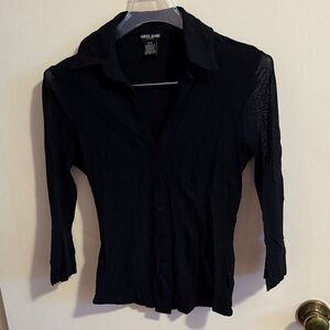 Guess Women's Black Button-Down Shirt